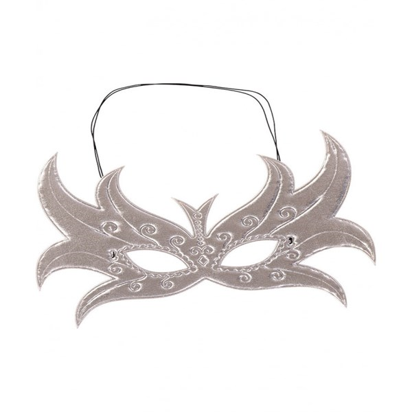Immagine di MASCHERA FARFALLA ARGENTO IN TESSUTO METALLIZZATO 