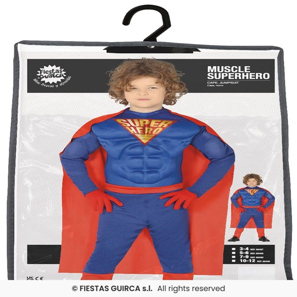 Immagine di SUPEREROE MUSCOLOSO BAMBINI TAGLIA 10 12 ANNI