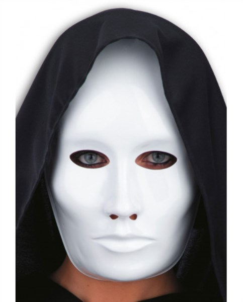 Immagine di MASCHERA VISO GRANDE BIANCO DA PITTURARE IN PLASTI